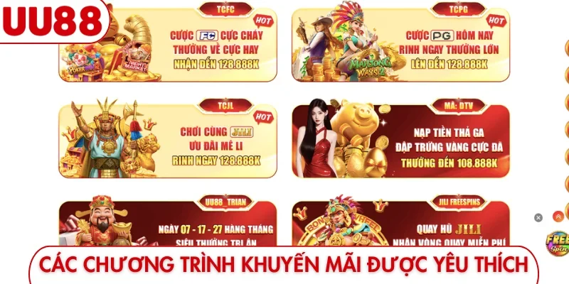 Các chương trình khuyến mãi UU88 được yêu thích